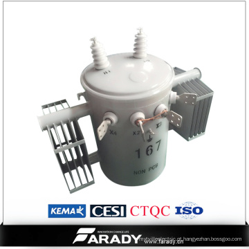 13800V Tipo de óleo de 75kva de transformador de distribuição monofásico de pólo montado